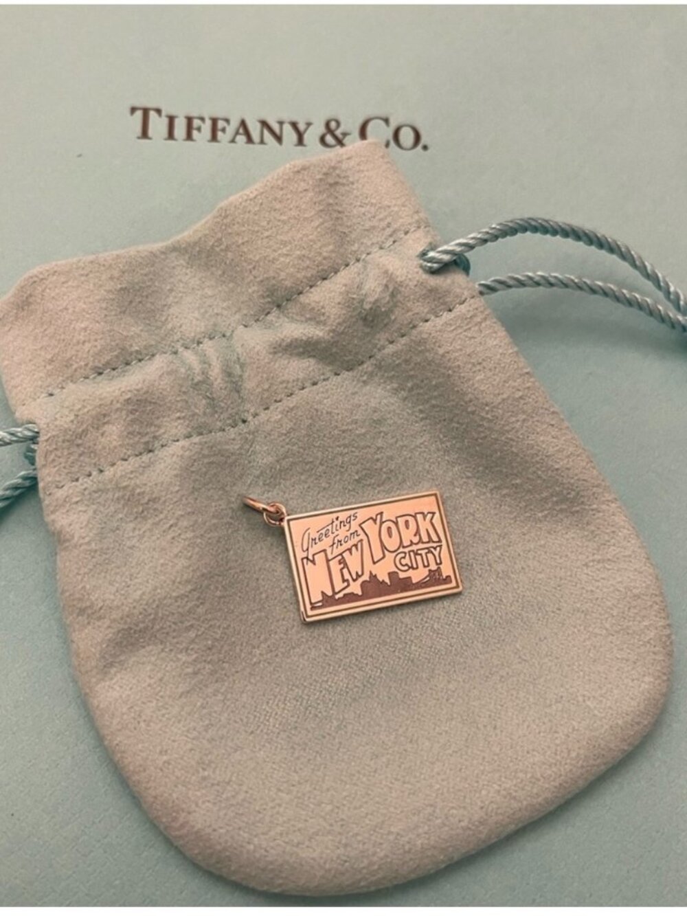 Tiffany & Co. Sterling Silver NYC New York City PostCard Charm